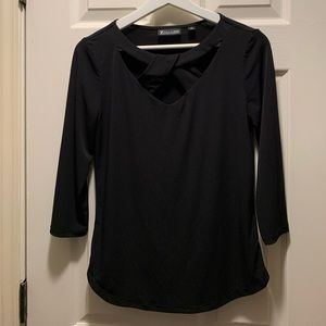 Black scoop neck shirt